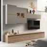 Moderne houten wandmeubel met zwevende tv-kast Infinity 24 Aanbieding