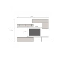 Grijze moderne wandmeubelset met zwevende kast en plank Infinity 25 Verkoop