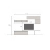 Grijze moderne wandmeubelset met zwevende kast en plank Infinity 25 Verkoop