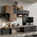 Moderne zwevende tv-meubelwand met plank voor de woonkamer Infinity 28 Aanbieding