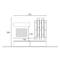 Moderne wandmeubel met grijze boekenkast en zwart tv-meubel Infinity 30 Verkoop