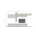 Moderne witte tv-wandmeubel met planken Infinity 32 Aanbod