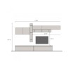 Moderne witte tv-wandmeubel met planken Infinity 32 Aanbod