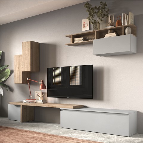 Moderne zwevende tv-meubelwand voor woonkamer Infinity 33 Aanbieding