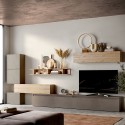 Moderne zwevende wandmeubelset voor woonkamer in hout Infinity 37 Aanbieding