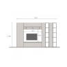 Moderne wandmeubel met houten boekenkast en tv-meubel Infinity 36 Aanbod