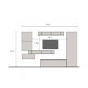 Moderne design TV-wand met planken en zwevende kasten Infinity 38 Aanbod