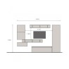 Moderne design TV-wand met planken en zwevende kasten Infinity 38 Aanbod
