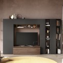 Moderne wandmeubel met houten boekenkast en tv-meubel Infinity 36 Aanbieding