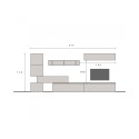 Moderne zwevende wandmeubelset voor woonkamer in hout Infinity 37 Verkoop
