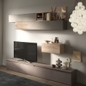 Moderne wandmeubelset met zwevende houten tv-kast Infinity 42 Aanbieding