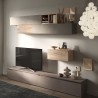Moderne wandmeubelset met zwevende houten tv-kast Infinity 42 Aanbieding