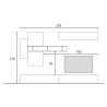 Moderne zwevende tv-wandmeubel met houten plank Infinity 44 Korting