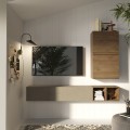 Moderne wandmeubelset zwevende tv-meubels in hout Infinity 47 Aanbieding