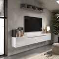 Moderne zwevende tv-wandmeubel wit plank Infinity 48 Aanbieding