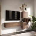 Moderne zwevende wandmeubelset woonkamer hout Infinity 53 Aanbieding