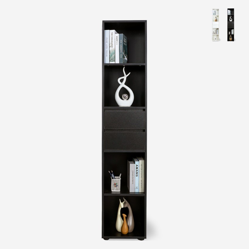 Hoge boekenkast met 2 lades en 4 open vakken 36x30x171 cm Reiff Aanbieding Hoge boekenkast met 2 lades en 4 open vakken 36x30x171 cm Reiff Aanbieding