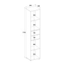 Hoge boekenkast met 2 lades en 4 open vakken 36x30x171 cm Reiff Karakteristieken