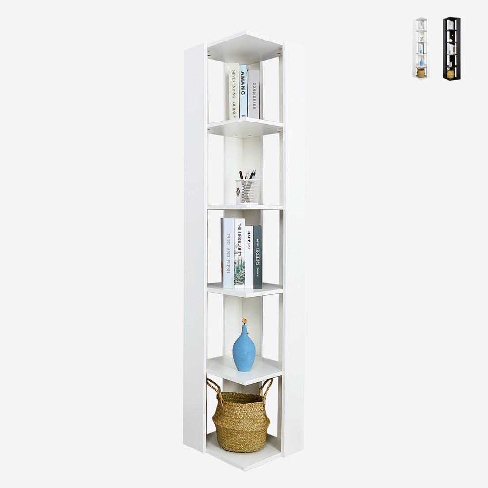 Moderne hoekboekenkast met 5 open vakken 34x34x161 cm Orkney