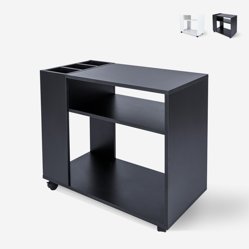 Lage bureaukast met wielen 70x36x60 cm Wick Aanbieding