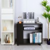 Lage bureaukast met wielen 70x36x60 cm Wick Aanbod