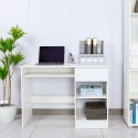 Ruimtebesparend bureau met open vakken en lade 108x48x76,5 cm Elphin Light Aanbieding