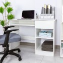 Ruimtebesparend bureau met open vakken en lade 108x48x76,5 cm Elphin Light Aanbod