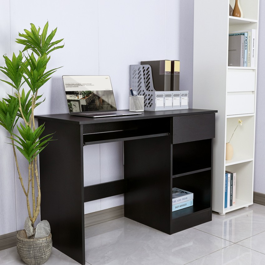 Ruimtebesparend zwart bureau met opklapbaar blad 108x48x76,5 cm Elphin Dark Aanbieding Ruimtebesparend zwart bureau met opklapbaar blad 108x48x76,5 cm Elphin Dark Aanbieding