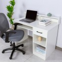Wit ruimtebesparend bureau met uitschuifbaar blad 105,5x56x90 cm Drums Light Aanbod