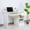 Wit ruimtebesparend bureau met uitschuifbaar blad 105,5x56x90 cm Drums Light Kortingen