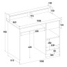 Wit ruimtebesparend bureau met uitschuifbaar blad 105,5x56x90 cm Drums Light Voorraad