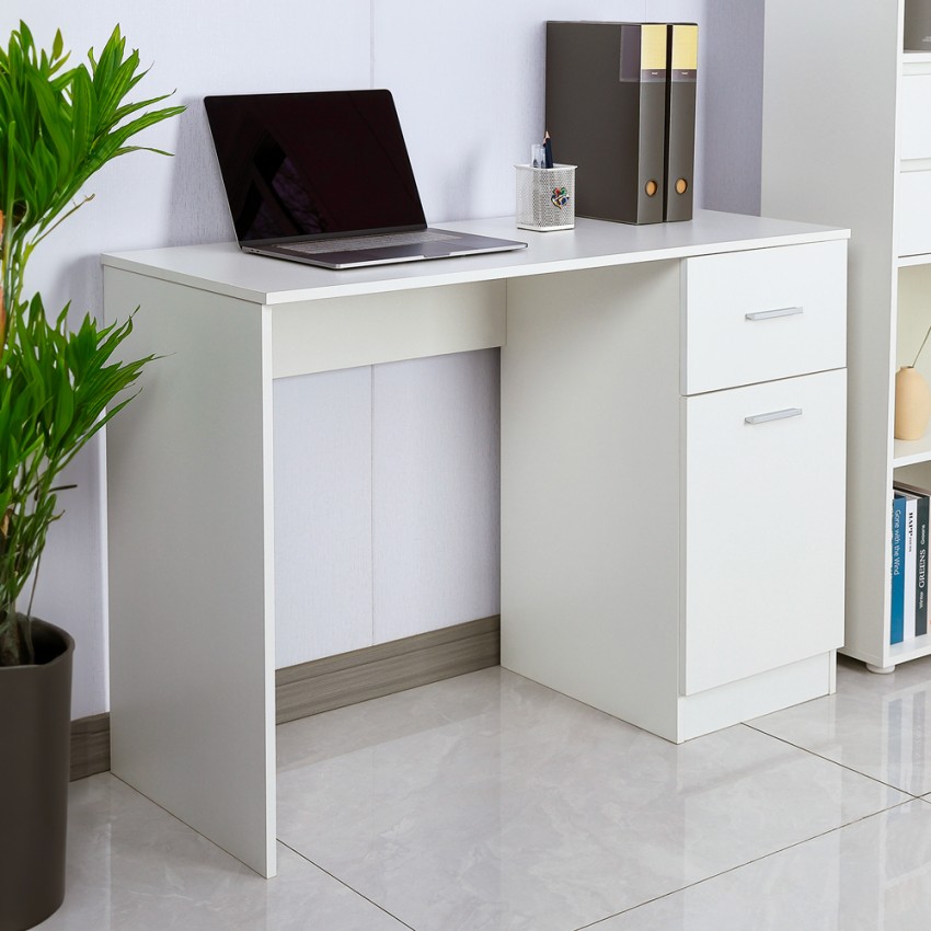 Modern ruimtebesparend bureau met lade 110x45x77 cm Lythes Light Aanbieding Modern ruimtebesparend bureau met lade 110x45x77 cm Lythes Light Aanbieding
