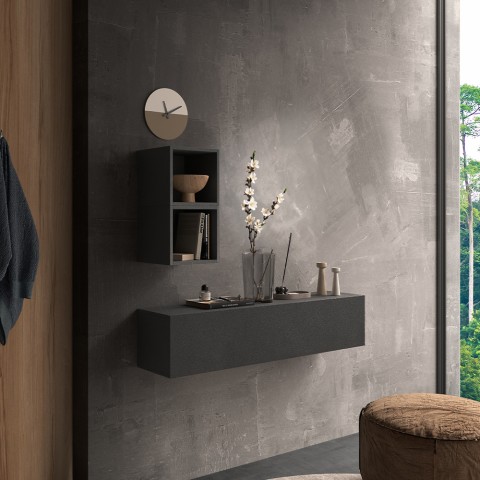 Mobiele zwevende halunit antraciet minimalistisch design met deur Infinity 59 Aanbieding