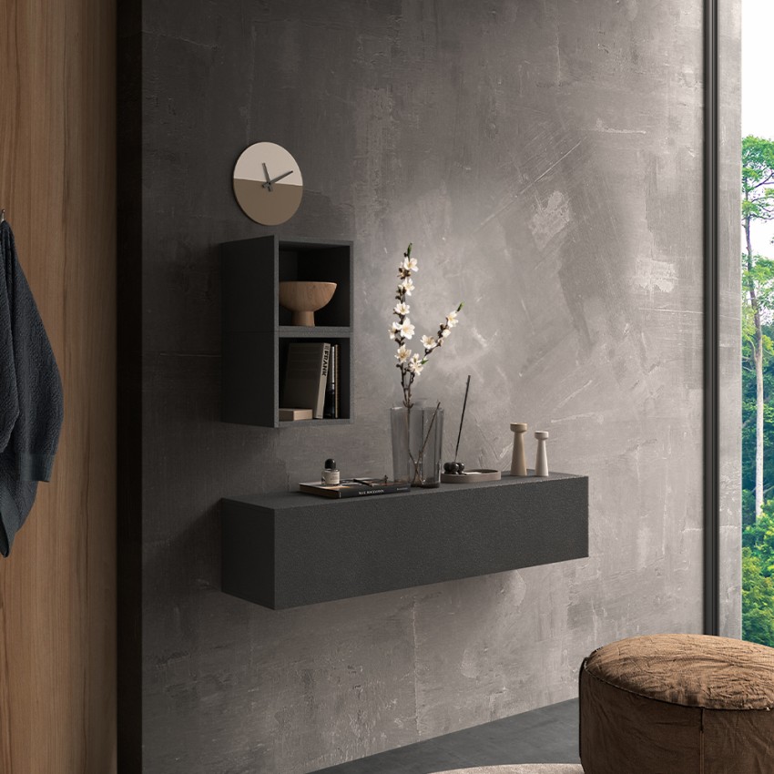 Mobiele zwevende halunit antraciet minimalistisch design met deur Infinity 59 Aanbieding Mobiele zwevende halunit antraciet minimalistisch design met deur Infinity 59 Aanbieding