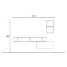 Moderne wandgemonteerde halbank ruimtebesparend in grijs hout Infinity 61 Aanbod