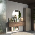 Moderne zwevende halmeubel in hout met kastdeur Infinity 62 Aanbieding