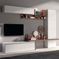 Moderne wandmeubel tv-kast wit glanzend hout Fantasy 03 Aanbieding