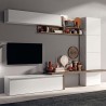 Moderne wandmeubel tv-kast wit glanzend hout Fantasy 03 Aanbieding
