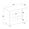 Kast voor op kantoor bureau met wielen 70x35x60 cm Avoch Afmetingen