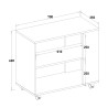 Kast voor op kantoor bureau met wielen 70x35x60 cm Avoch Afmetingen