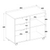 Vergrendelbare ladekast voor kantoor met wielen 80x40x66 cm Twatt Prijs