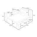 Queensize bed 120x190 cm met opbergruimte en nachtkastje Stellan Voorraad