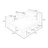 Queensize bed 120x190 cm met opbergruimte en nachtkastje Stellan Voorraad