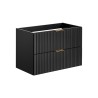 Hangende zwarte badkamerkast met laden en wastafel 80x46 cm Adel Black Korting