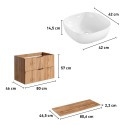 Hangend houten badkamermeubel met laden en wastafel Adel Wood Catalogus