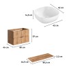 Hangend houten badkamermeubel met laden en wastafel Adel Wood Catalogus