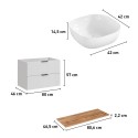 Hangend wit en houten badkamermeubel met wastafel en lades Adel Bianco Catalogus