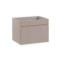 Hangend houten badkamermeubel met beige wastafel en grijze lades Coast 80N Aanbod