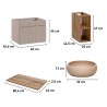 Hangend houten badkamermeubel met beige wastafel en grijze lades Coast 80N Voorraad