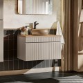 Hangend badkamermeubel 100x46 cm met beige ronde wastafel Coast 100 Aanbieding